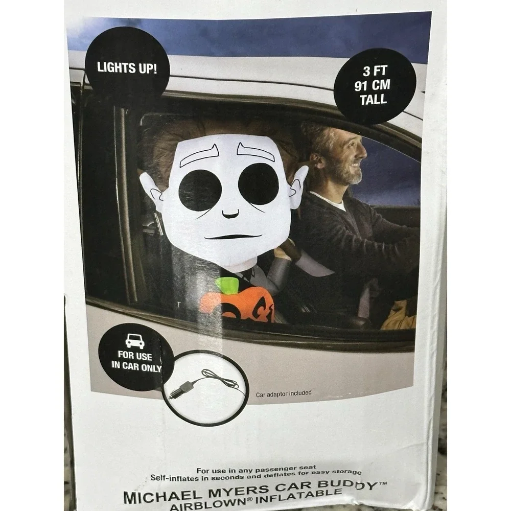 Halloween, Michael Myers Car Buddy Air Blown Inflatable Light Up, 3 Foot, NIB - Picture 9 of 11